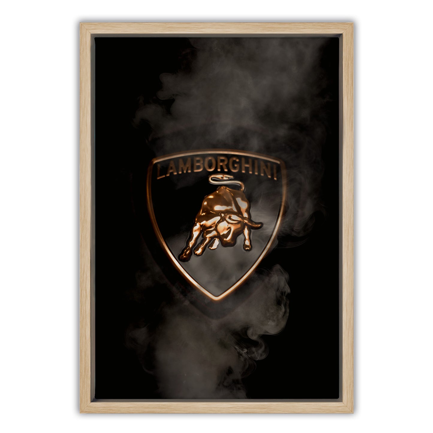 Black Lamborghini Smoking Badge Canvas Art Print