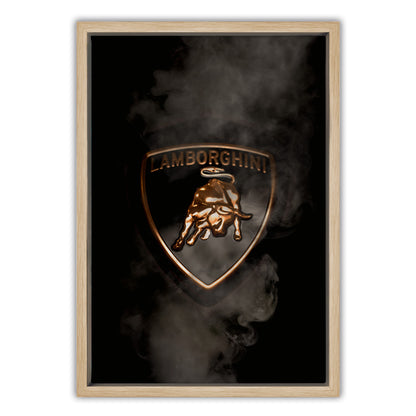 Black Lamborghini Smoking Badge Canvas Art Print