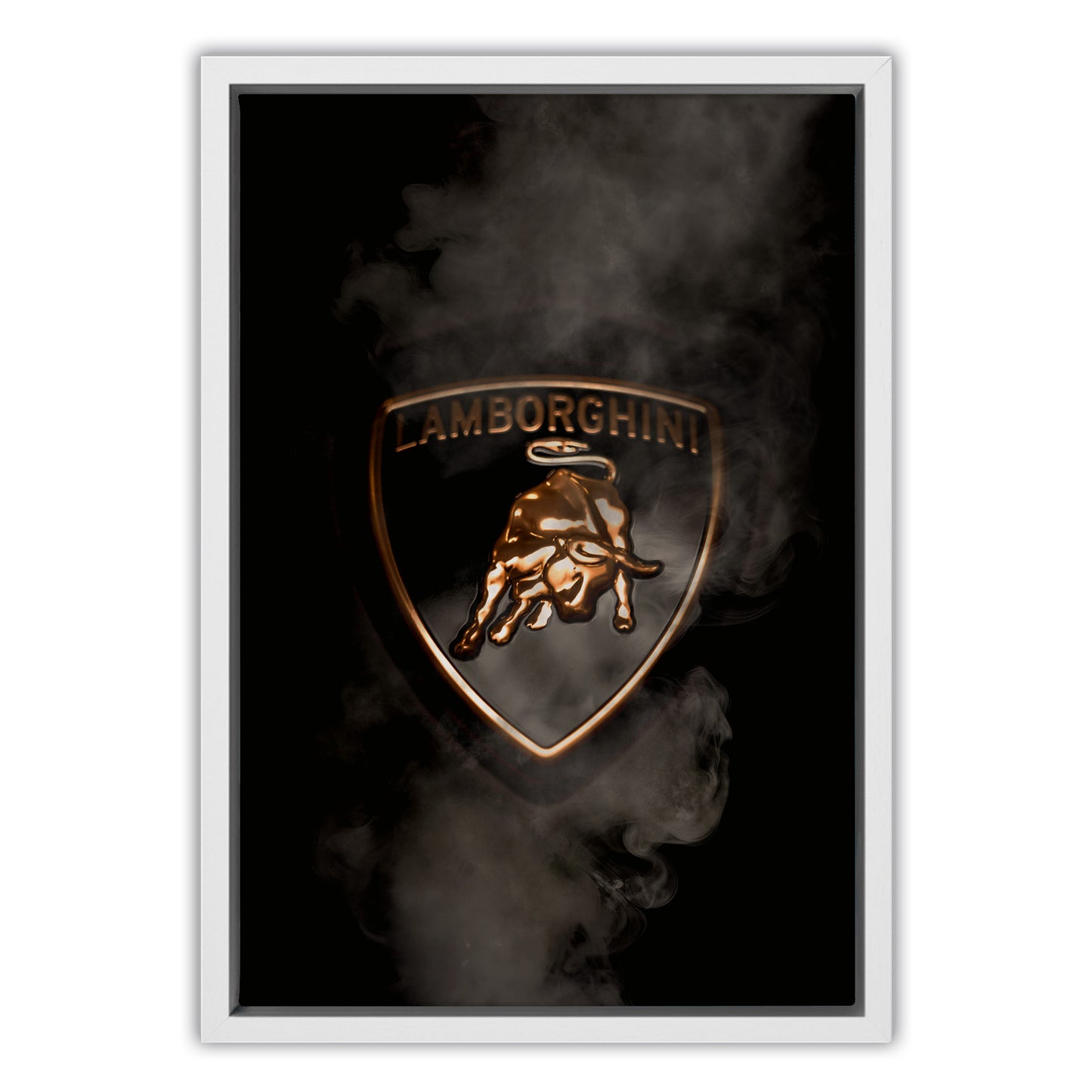 Black Lamborghini Smoking Badge Canvas Art Print