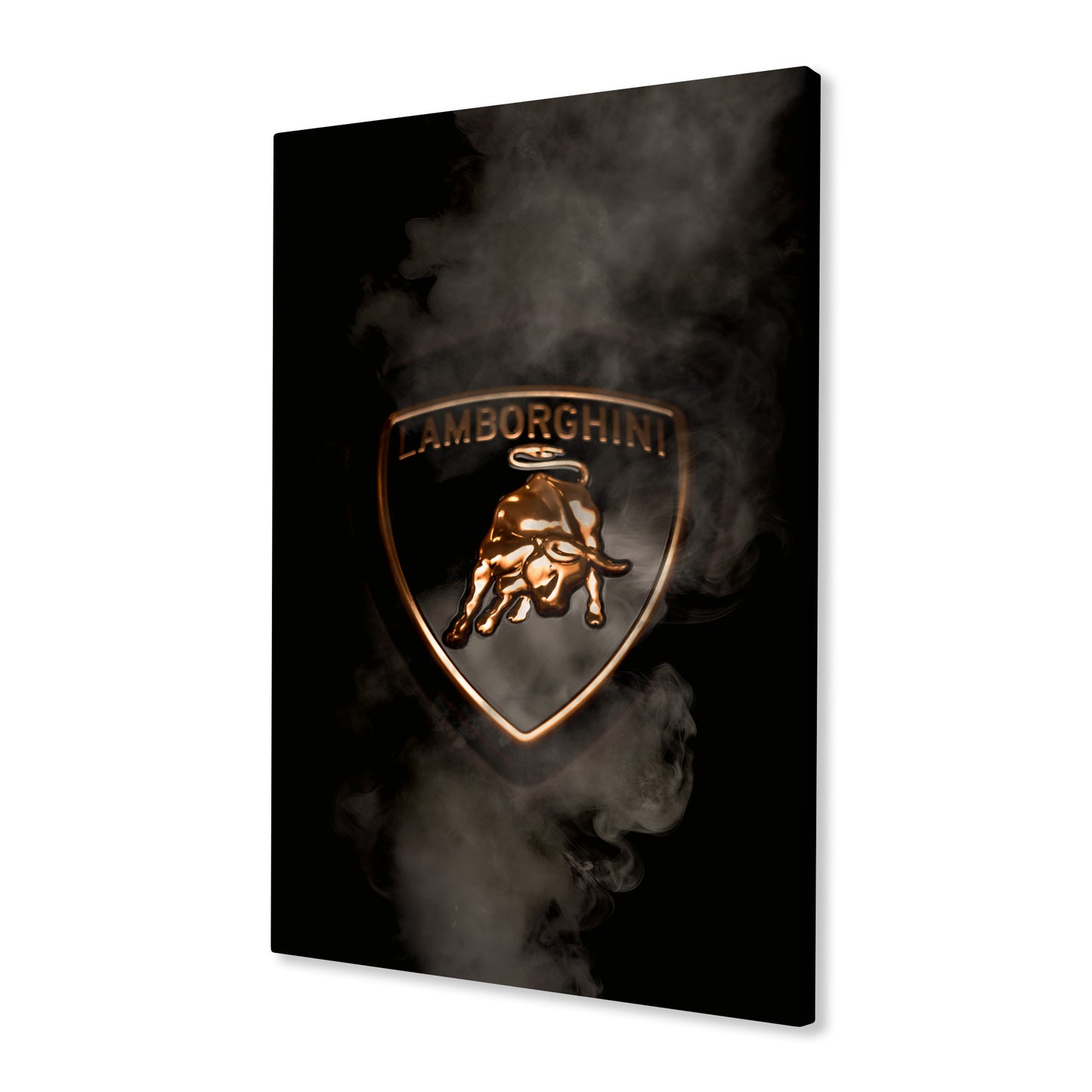 Black Lamborghini Smoking Badge Canvas Art Print