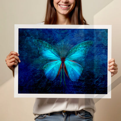 Blue Butterfly Poster Print