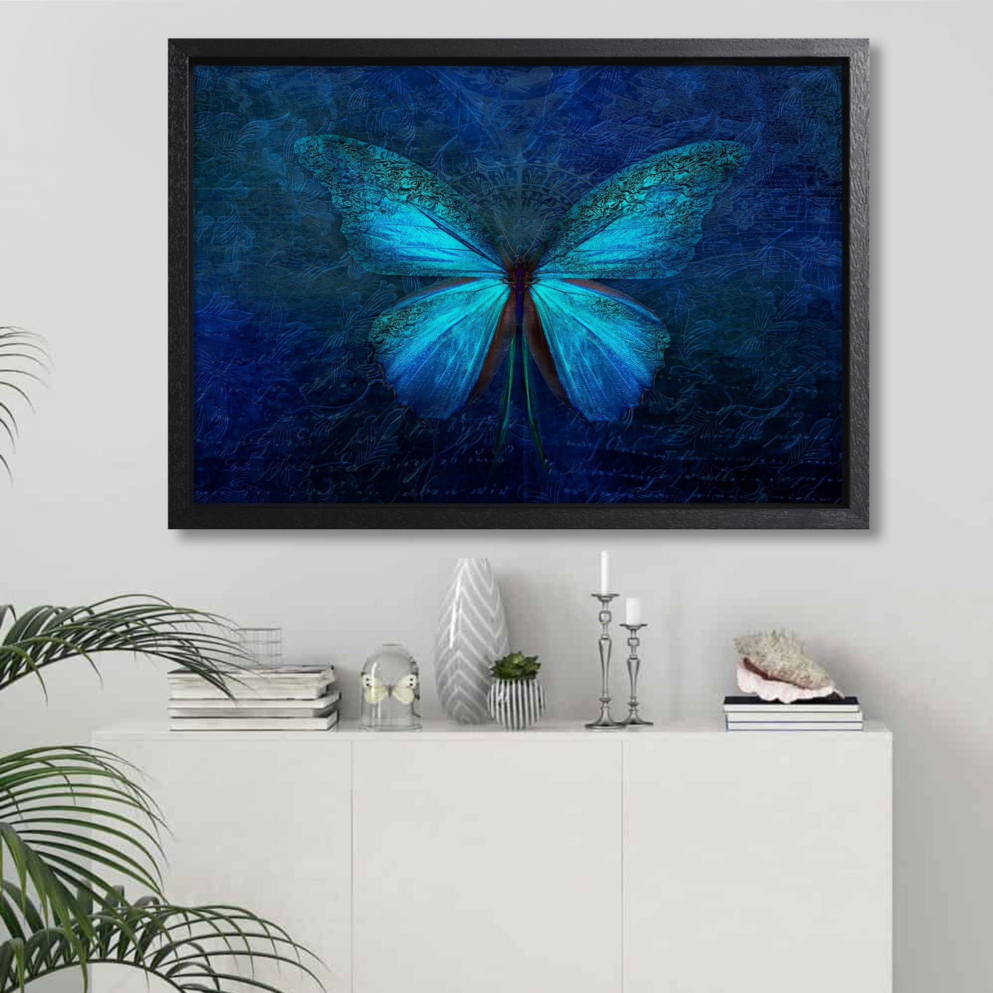 Blue Butterfly Canvas Art Print