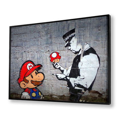Mario and the Policeman Canvas Art Print