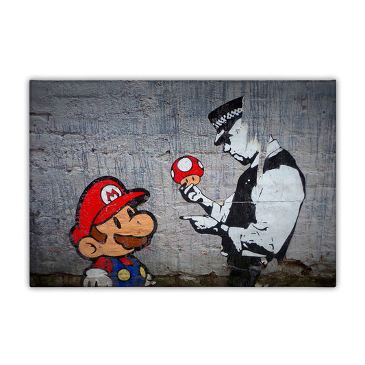 Mario and the Policeman Canvas Art Print