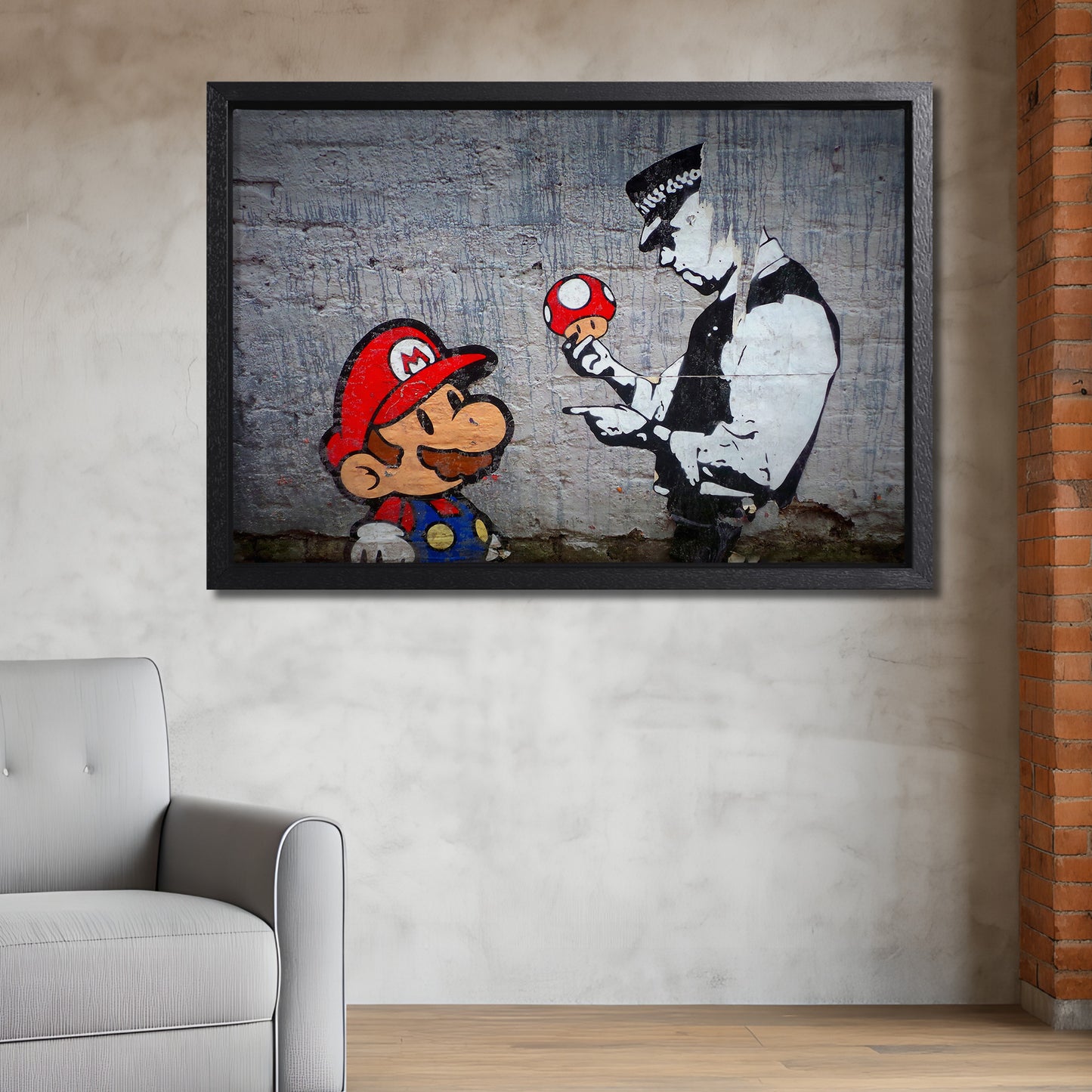 Mario and the Policeman Canvas Art Print