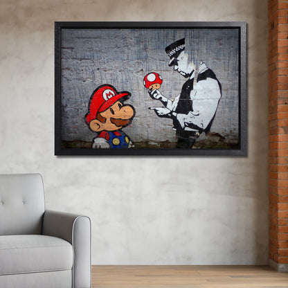 Mario and the Policeman Canvas Art Print
