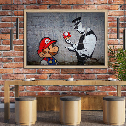 Mario and the Policeman Canvas Art Print
