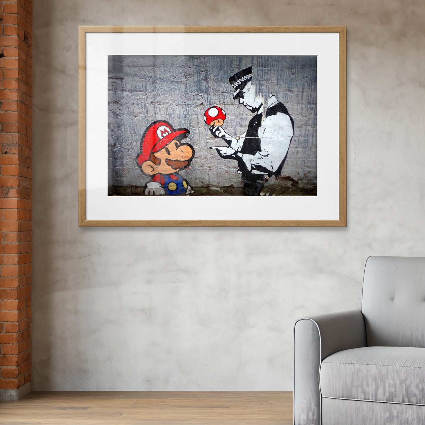 Mario and the Policeman Framed Art Print