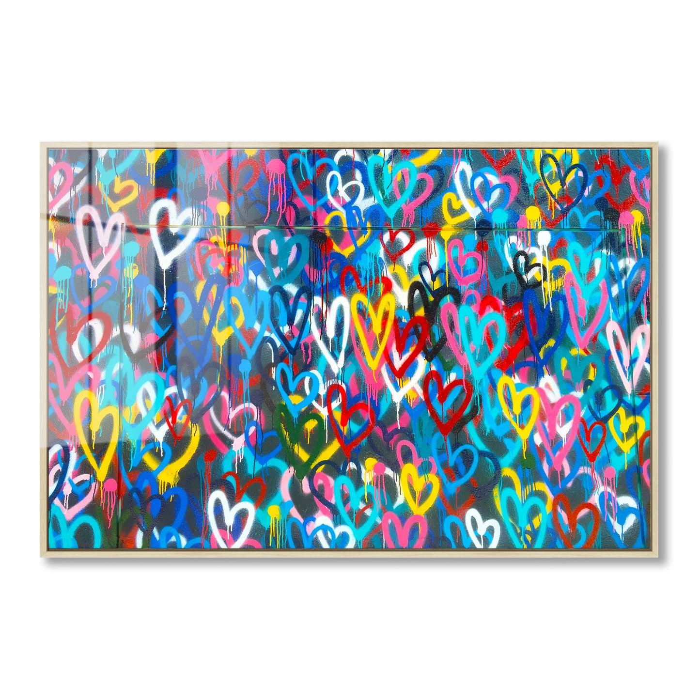 Love Hearts Graffiti Acrylic Art Print