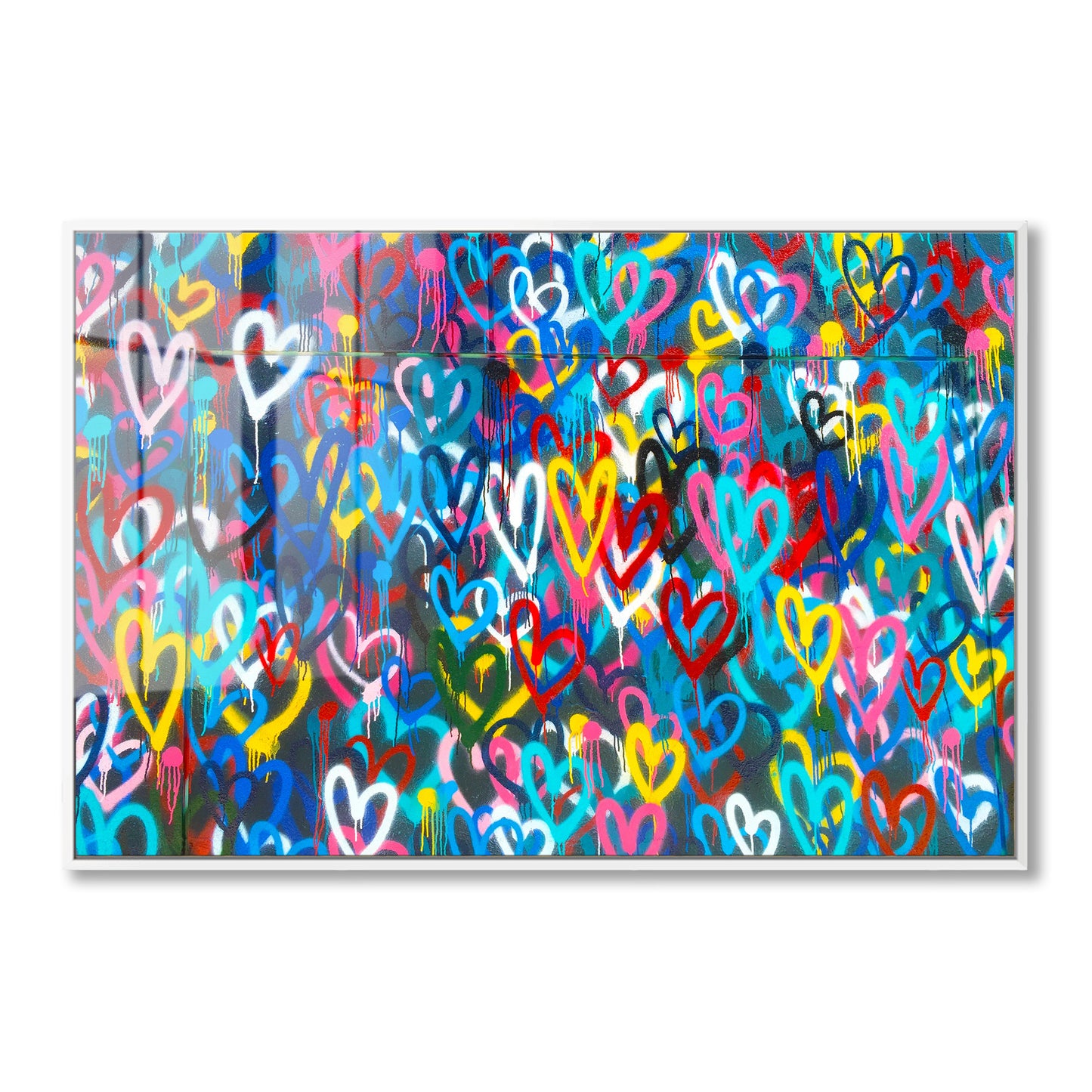 Love Hearts Graffiti Acrylic Art Print