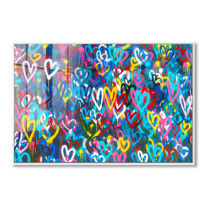Love Hearts Graffiti Acrylic Art Print