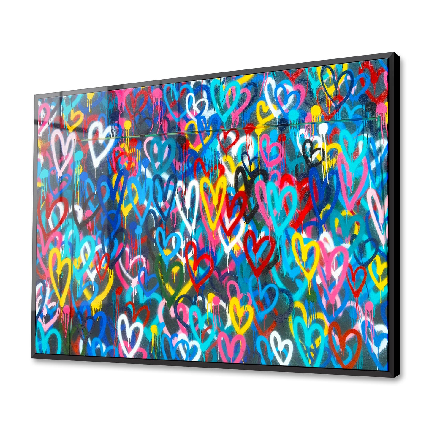 Love Hearts Graffiti Acrylic Art Print