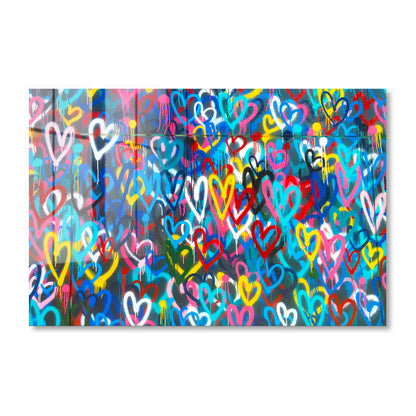 Love Hearts Graffiti Acrylic Art Print