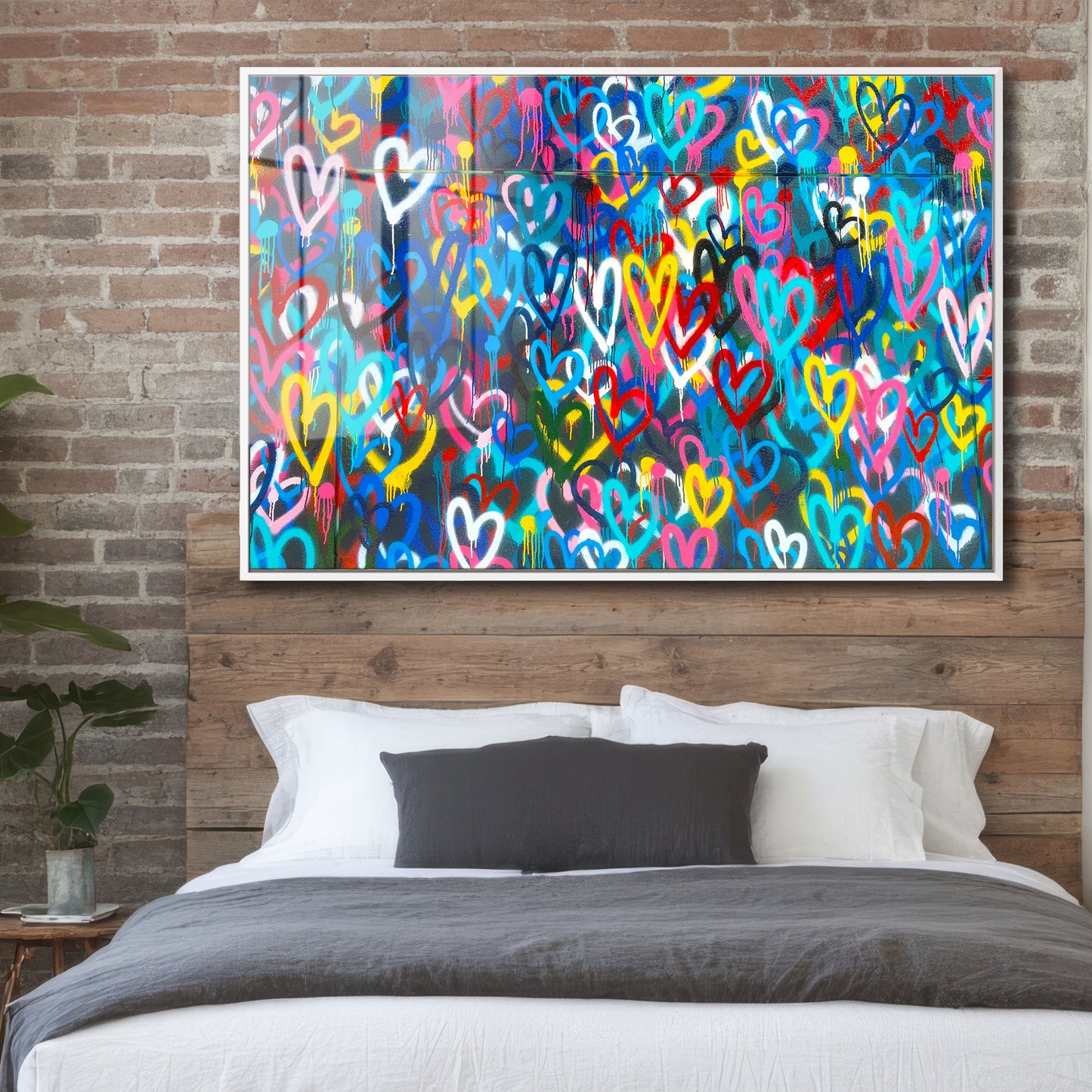Love Hearts Graffiti Acrylic Art Print