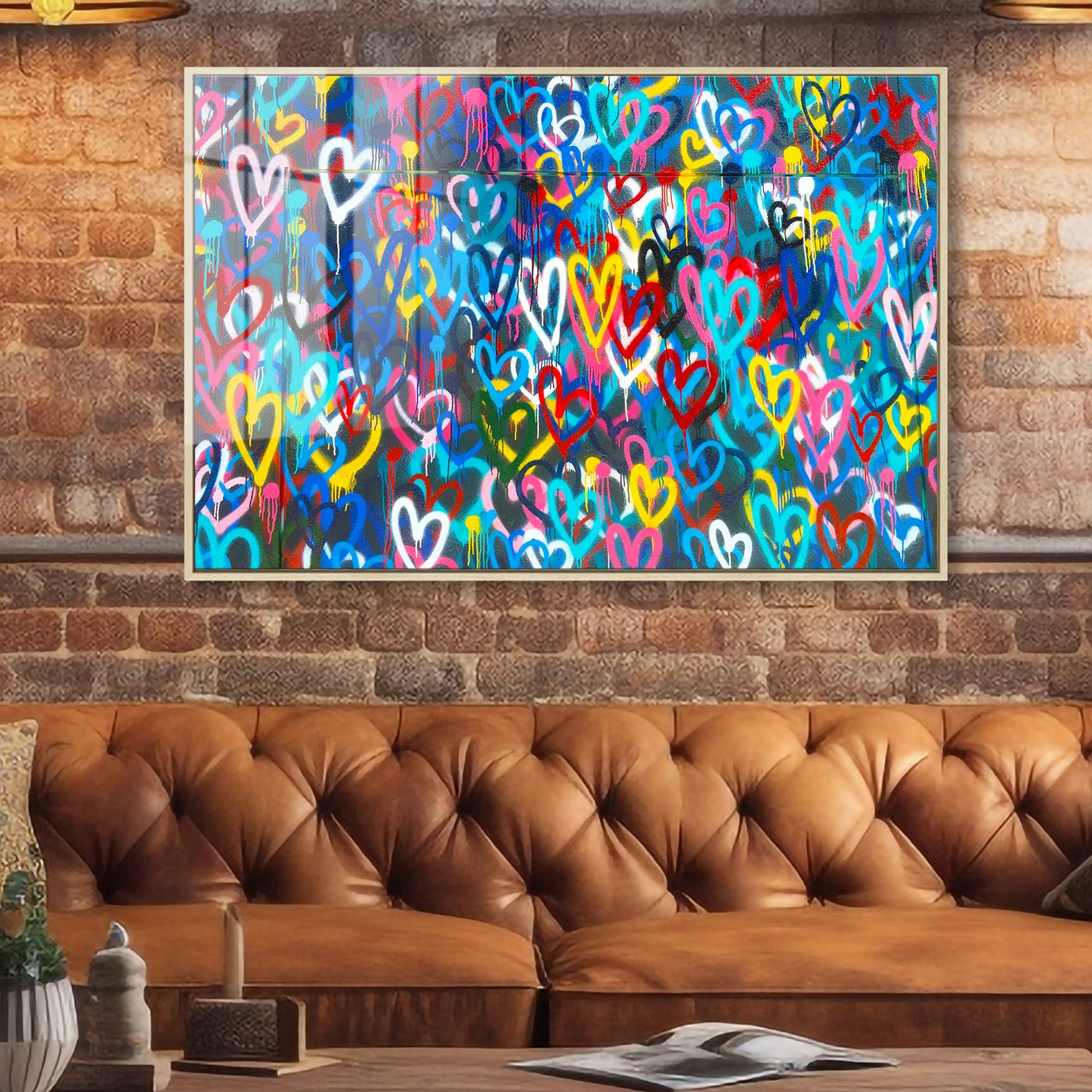Love Hearts Graffiti Acrylic Art Print
