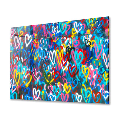 Love Hearts Graffiti Acrylic Art Print