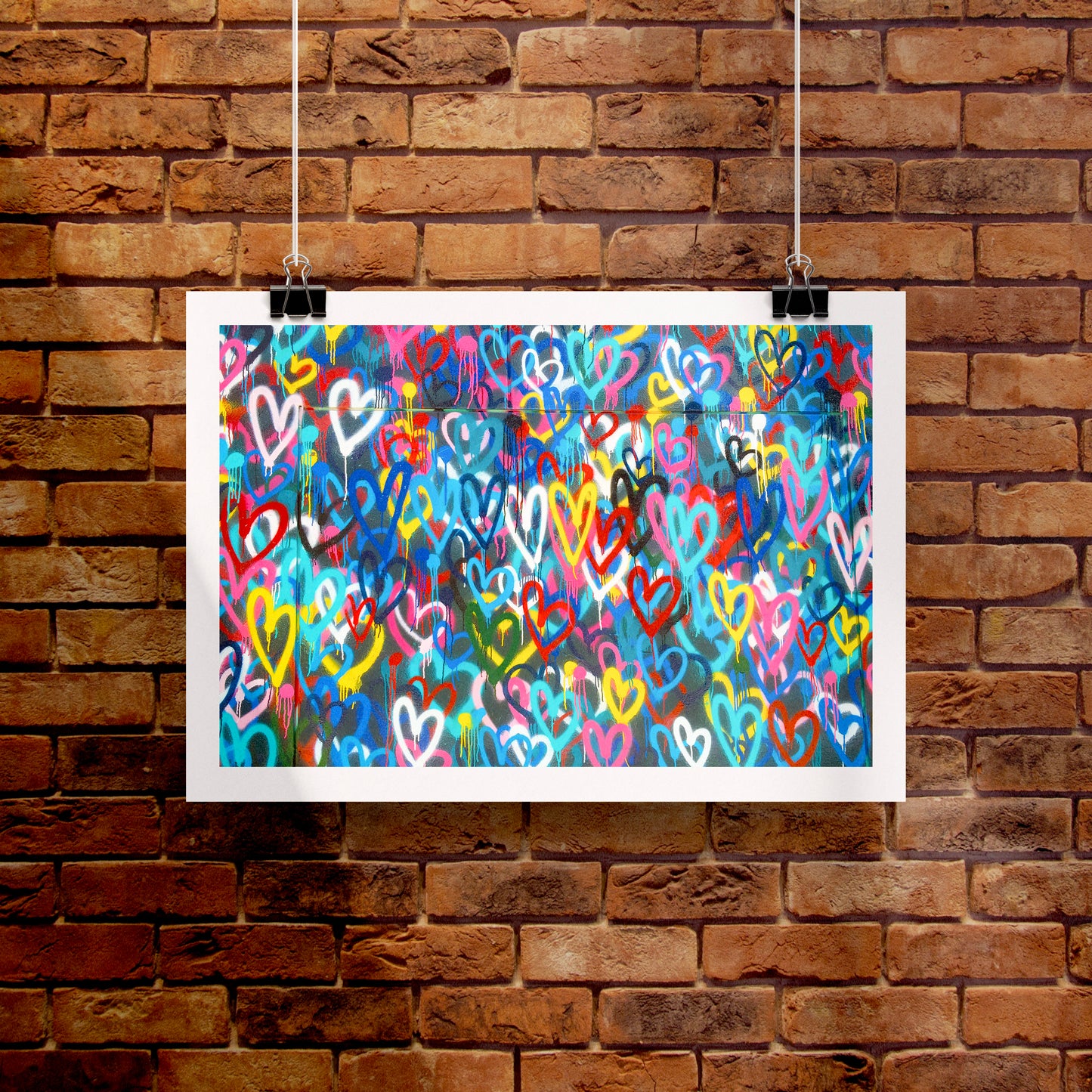 Love Hearts Graffiti Art Print