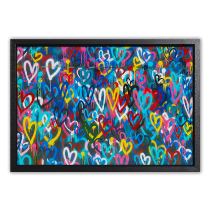 Love Hearts Graffiti Canvas Art Print
