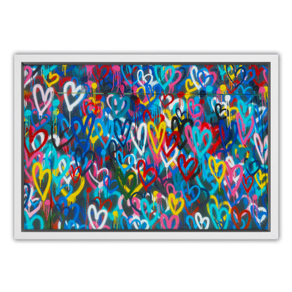 Love Hearts Graffiti Canvas Art Print