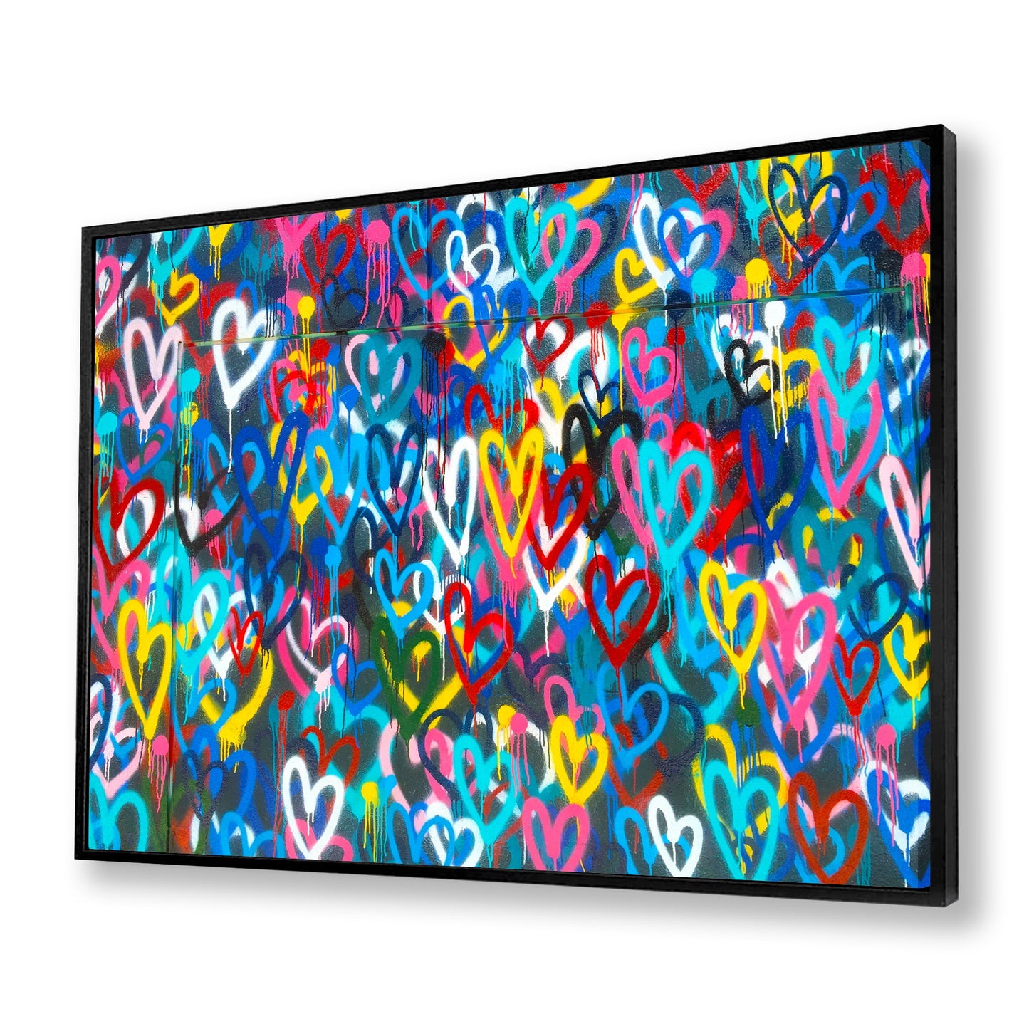 Love Hearts Graffiti Canvas Art Print