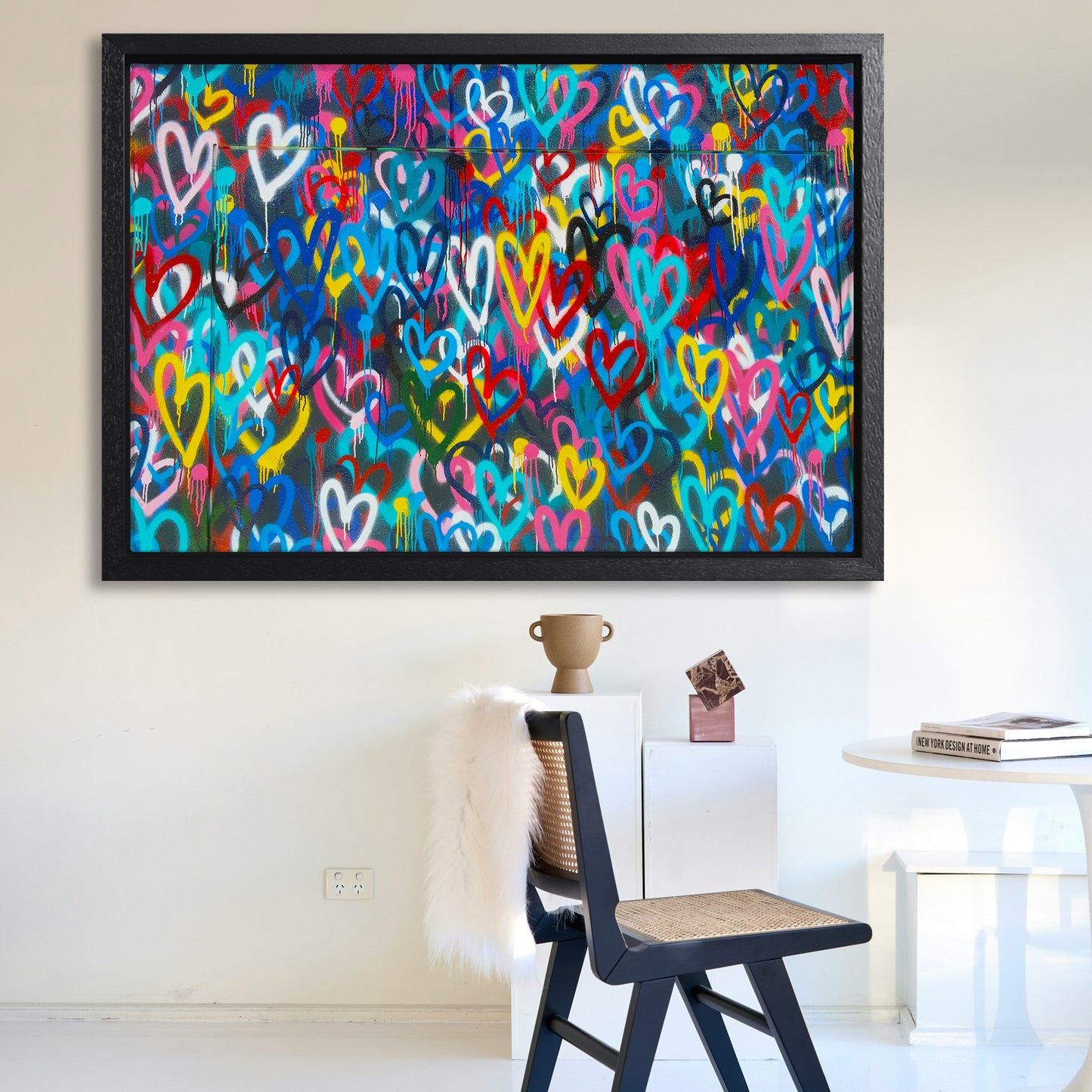 Love Hearts Graffiti Canvas Art Print