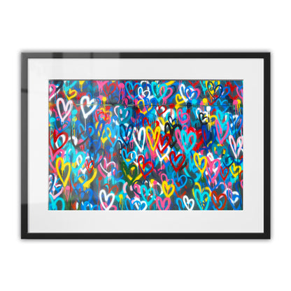 Love Hearts Graffiti Framed Art Print