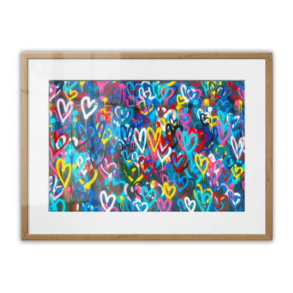 Love Hearts Graffiti Framed Art Print
