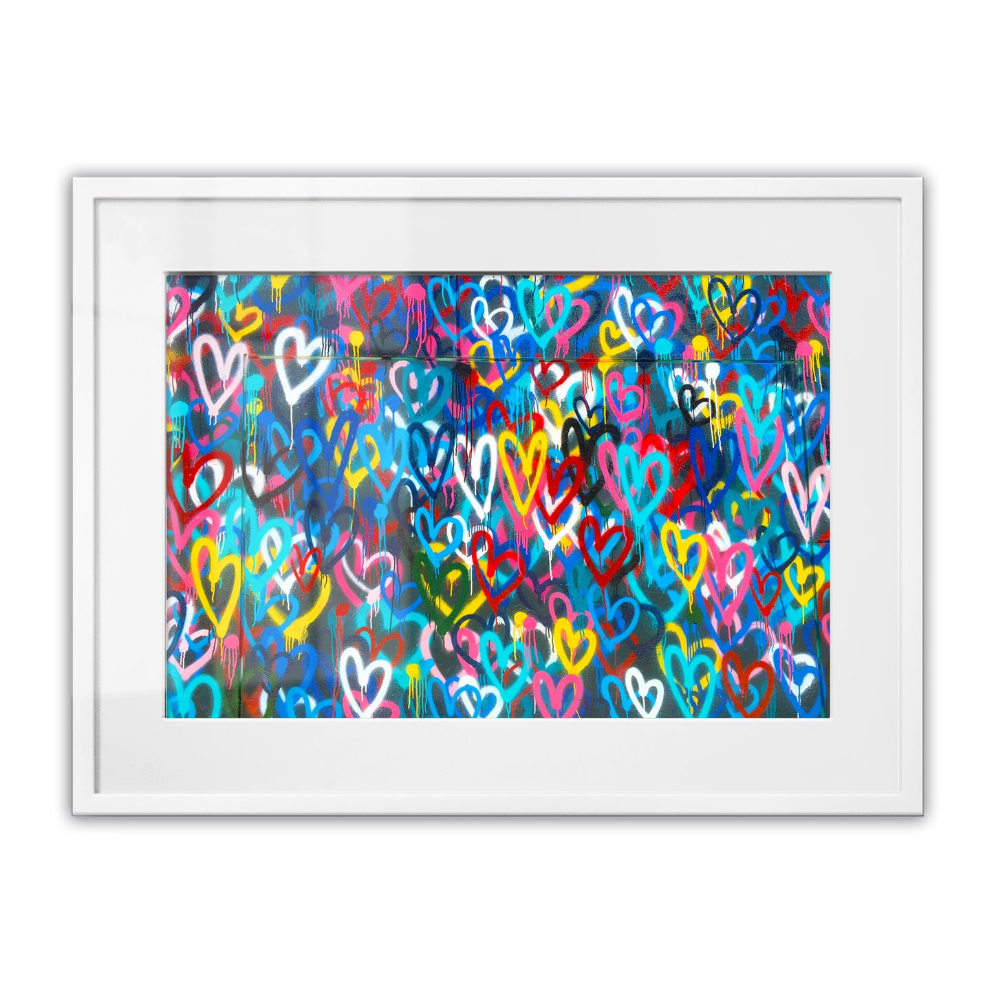 Love Hearts Graffiti Framed Art Print