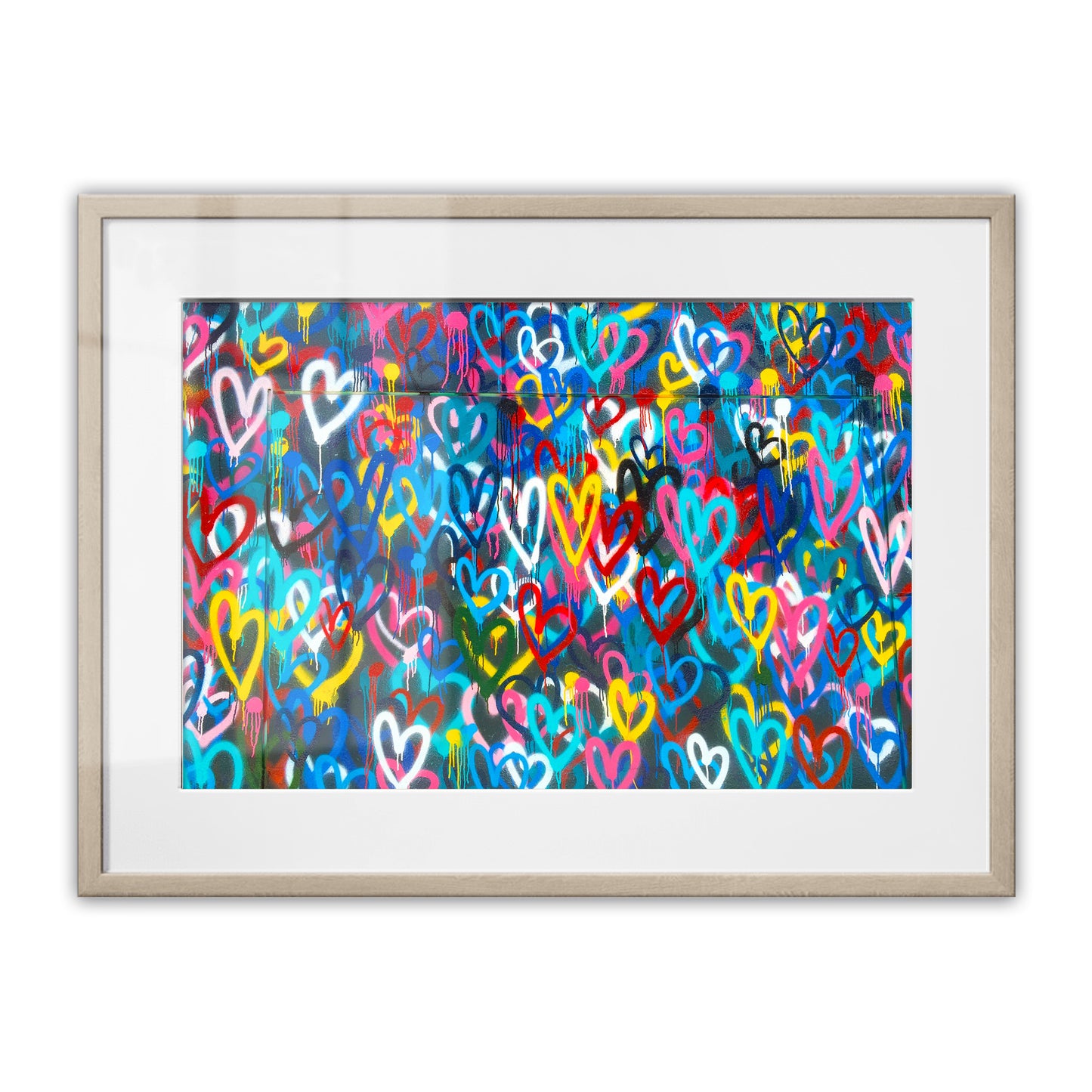 Love Hearts Graffiti Framed Art Print