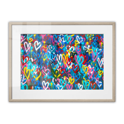Love Hearts Graffiti Framed Art Print