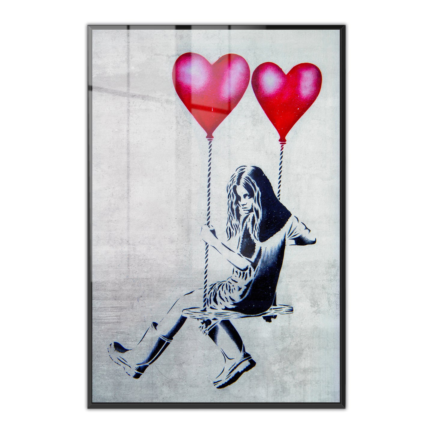 Heart Balloon Swing Girl Acrylic Art Print