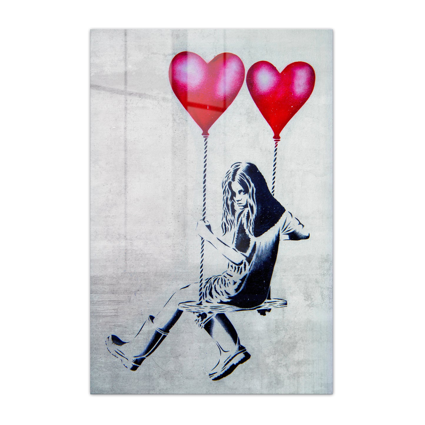Heart Balloon Swing Girl Acrylic Art Print