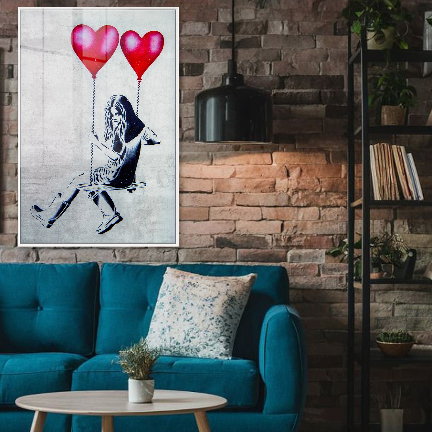 Heart Balloon Swing Girl Acrylic Art Print