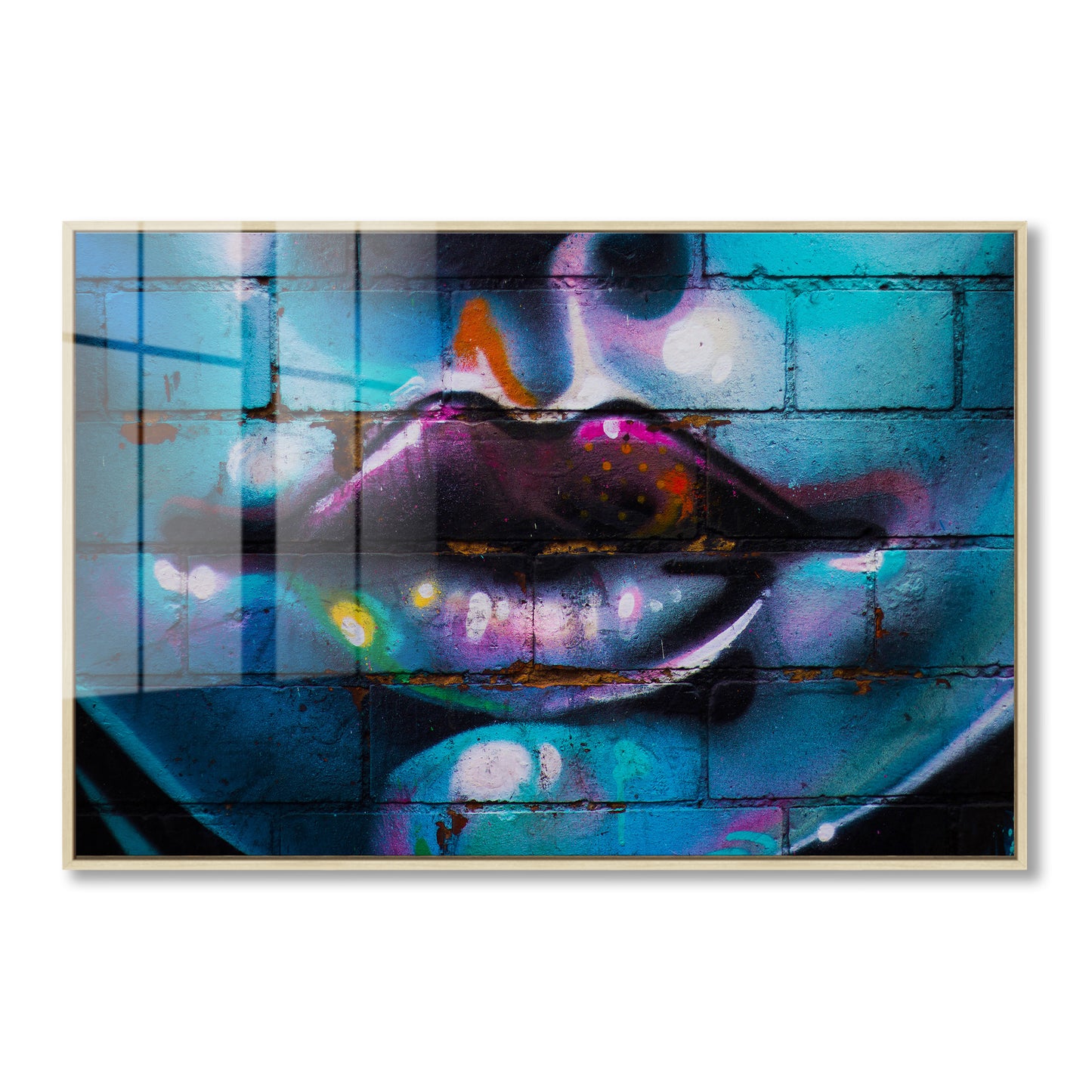 Purple Lips Graffiti Acrylic Art Print
