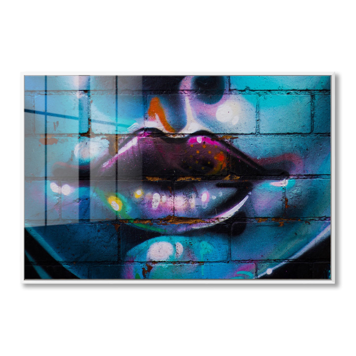 Purple Lips Graffiti Acrylic Art Print