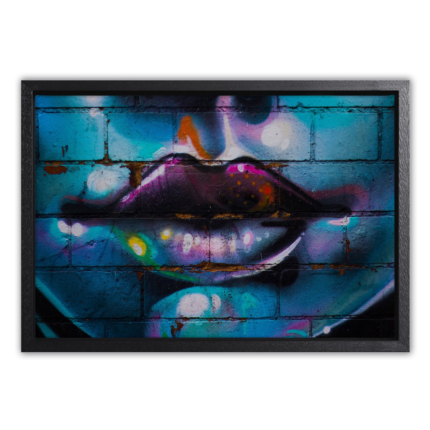 Purple Lips Graffiti Canvas Art Print