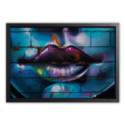 Purple Lips Graffiti Canvas Art Print