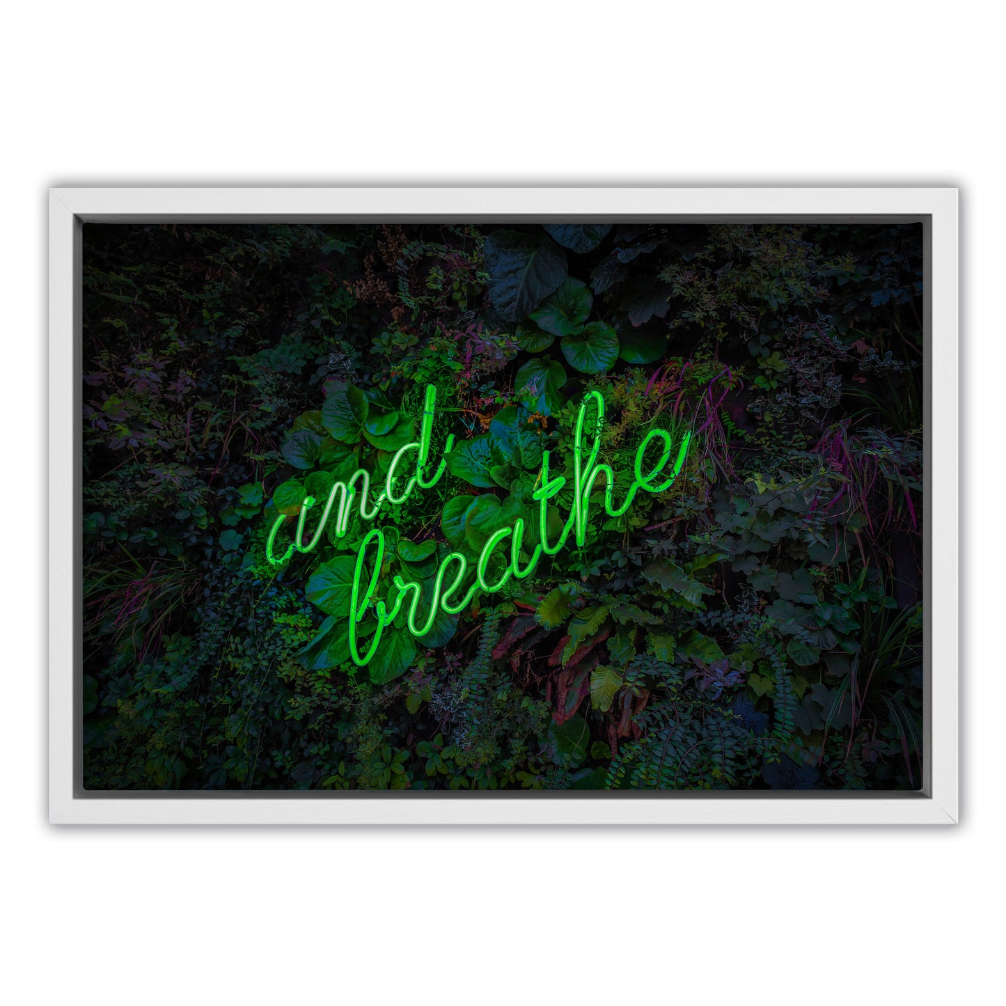 And Breathe Neon Canvas Art Print