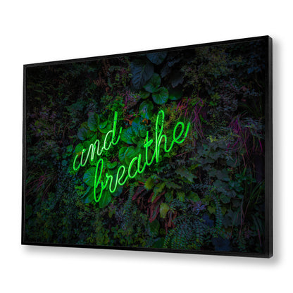 And Breathe Neon Canvas Art Print