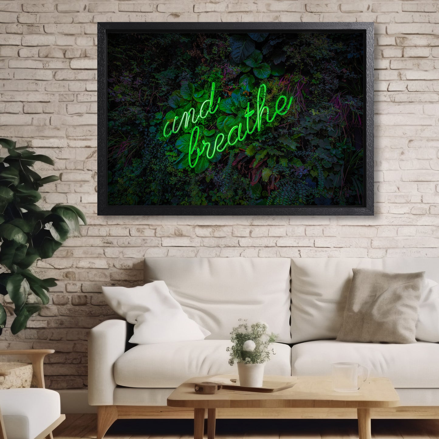 And Breathe Neon Canvas Art Print