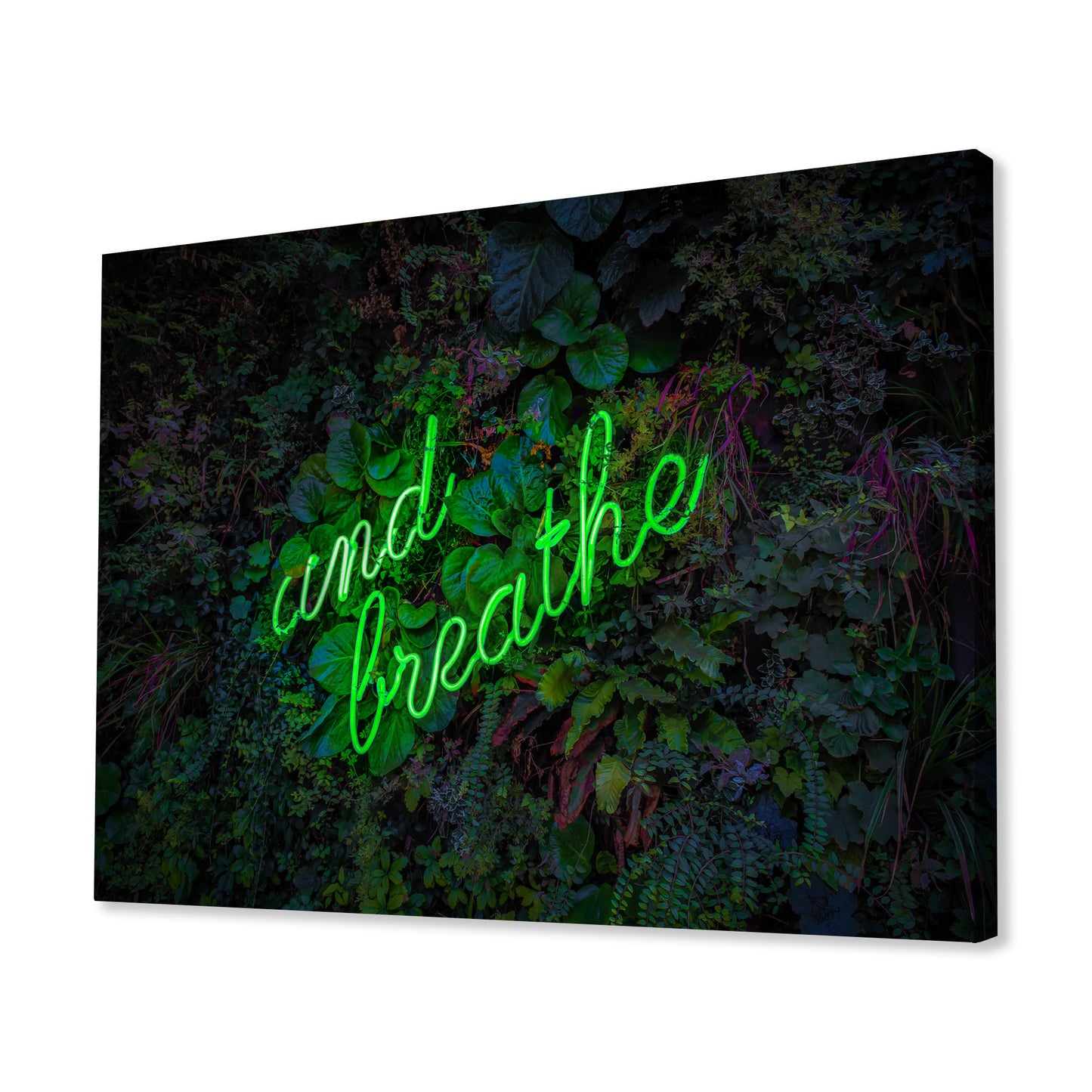 And Breathe Neon Canvas Art Print