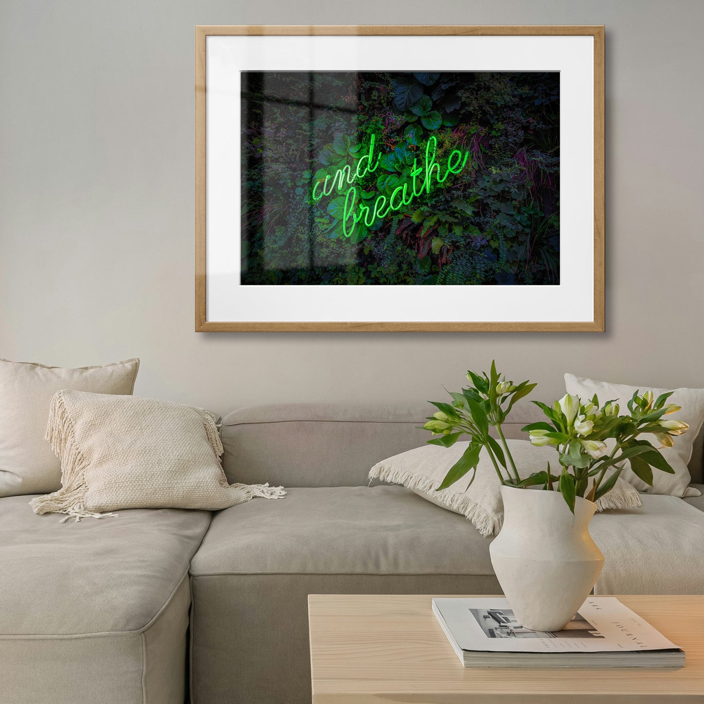 And Breathe Neon Framed Art Print