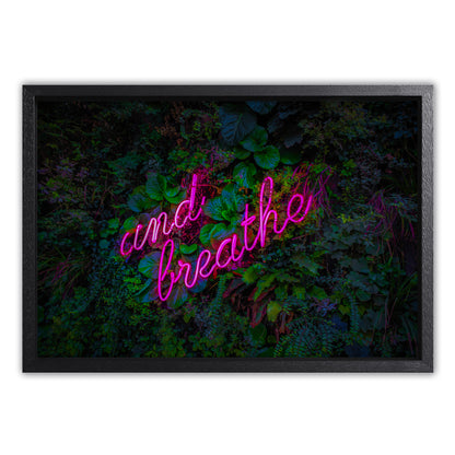And Breathe Neon Canvas Art Print