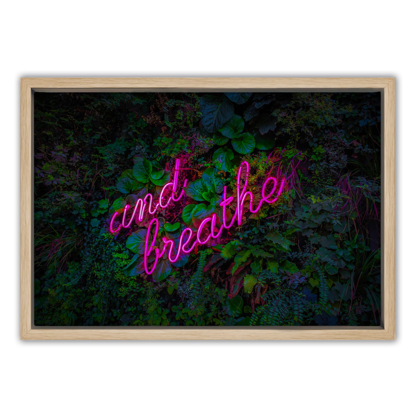 And Breathe Neon Canvas Art Print
