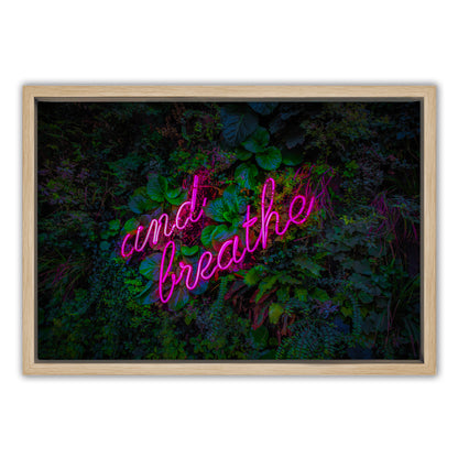 And Breathe Neon Canvas Art Print