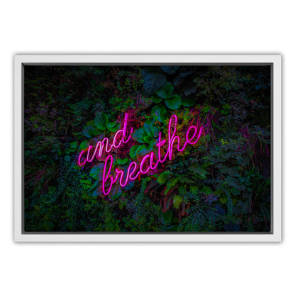 And Breathe Neon Canvas Art Print