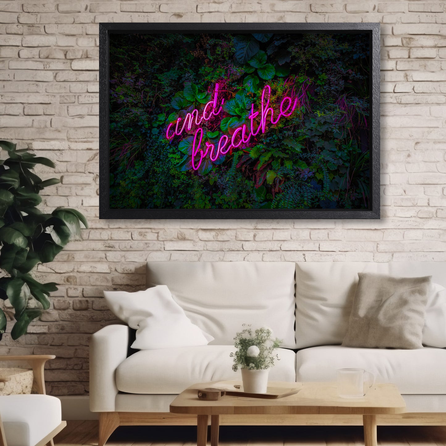 And Breathe Neon Canvas Art Print