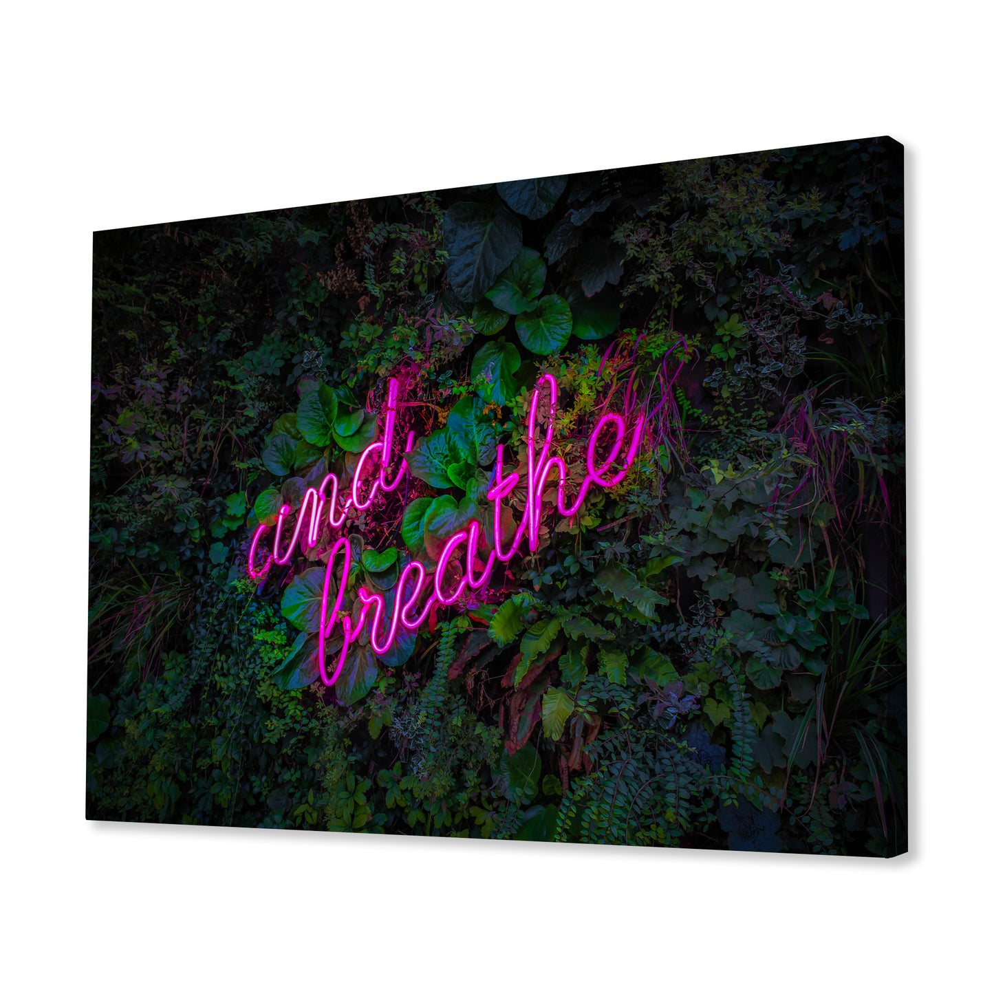 And Breathe Neon Canvas Art Print