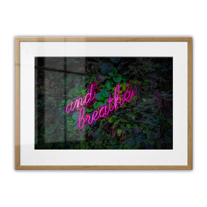 And Breathe Neon Framed Art Print