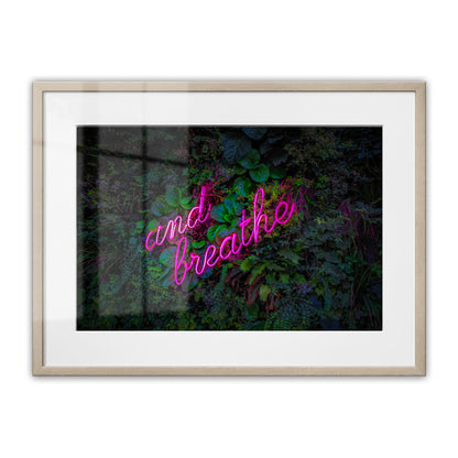 And Breathe Neon Framed Art Print